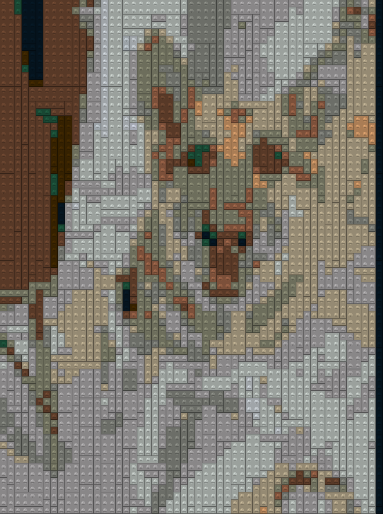 LEGO mosaic output using the greedy packing algorithm